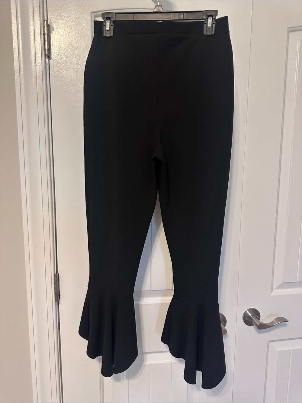 Missguided+ Black Flared Ruffle-Hem Trousers - Picture 2 of 5